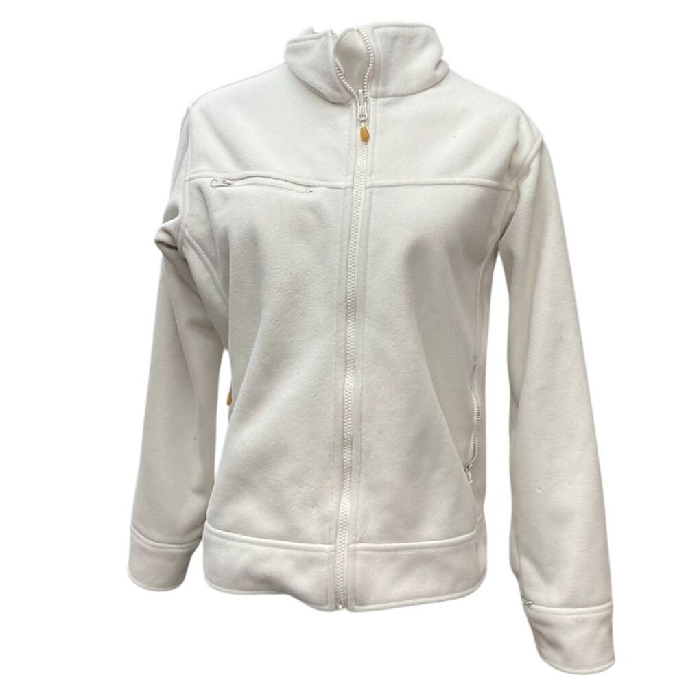 Columbia Titanium Fleece Full Zip Jacket Size L Ivory Zip Pockets Sportswear
